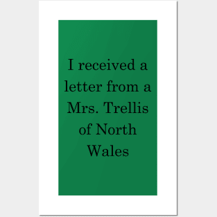 I received a letter from a Mrs Trellis - Dark Text Posters and Art